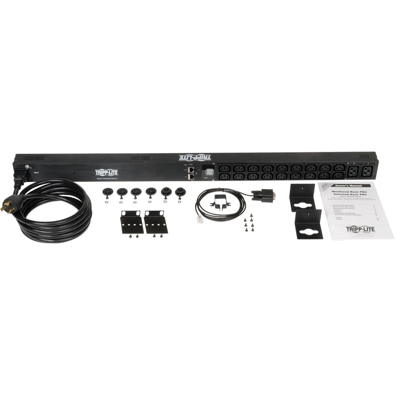 Tripp Lite PDUMNV20HV2LX 20-Outlet PDU, Monitored, 3.3/3.7KW Single-Phase, 230V/208V AC, 3700W