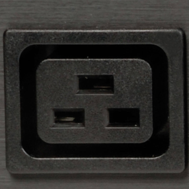 Close-up view of C13 power outlet on PDU