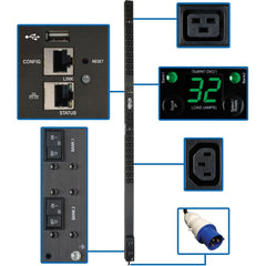 Tripp Lite PDUMNV32HV2LX PDU de 42 prises Monitored 74KW Monophasé 32A Entrée 230V AC Montable en rack