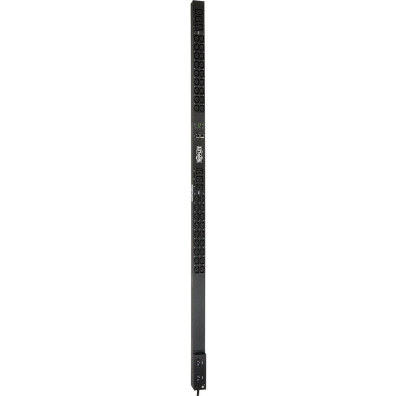 Full-length vertical PDU showing complete outlet array and mounting design