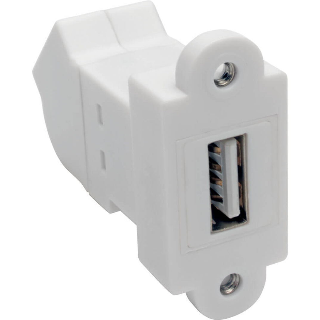 Tripp Lite U060-000-KPA-WH USB 2.0 All-in-One Keystone/Panel Mount Angled Coupler (F/F) Weiß