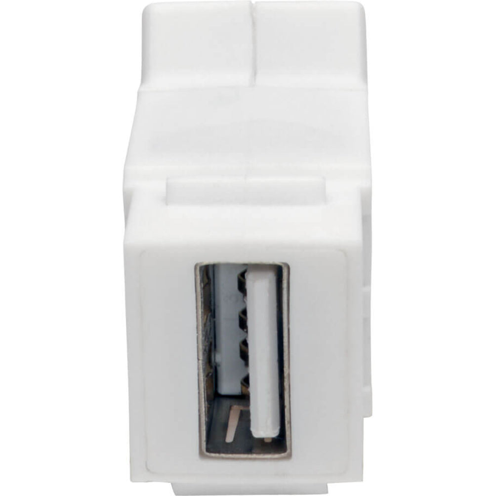 特立尼克 (Tripp Lite)   U060-000-KPA-WH USB 2.0 一体化墙插/面板安装斜角转接头（母对母），白色