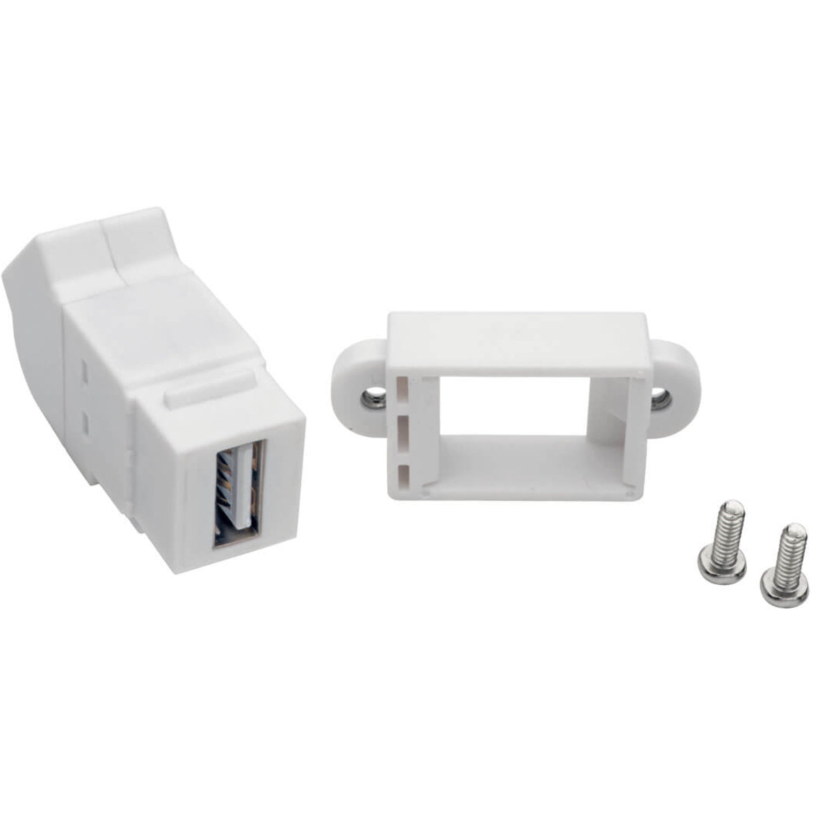 Tripp Lite U060-000-KPA-WH USB 2.0 オールインワン キーストーン/パネル取り付け用 アングル型カプラー（女性/女性） ホワイト ブランド名: トリップ・ライト