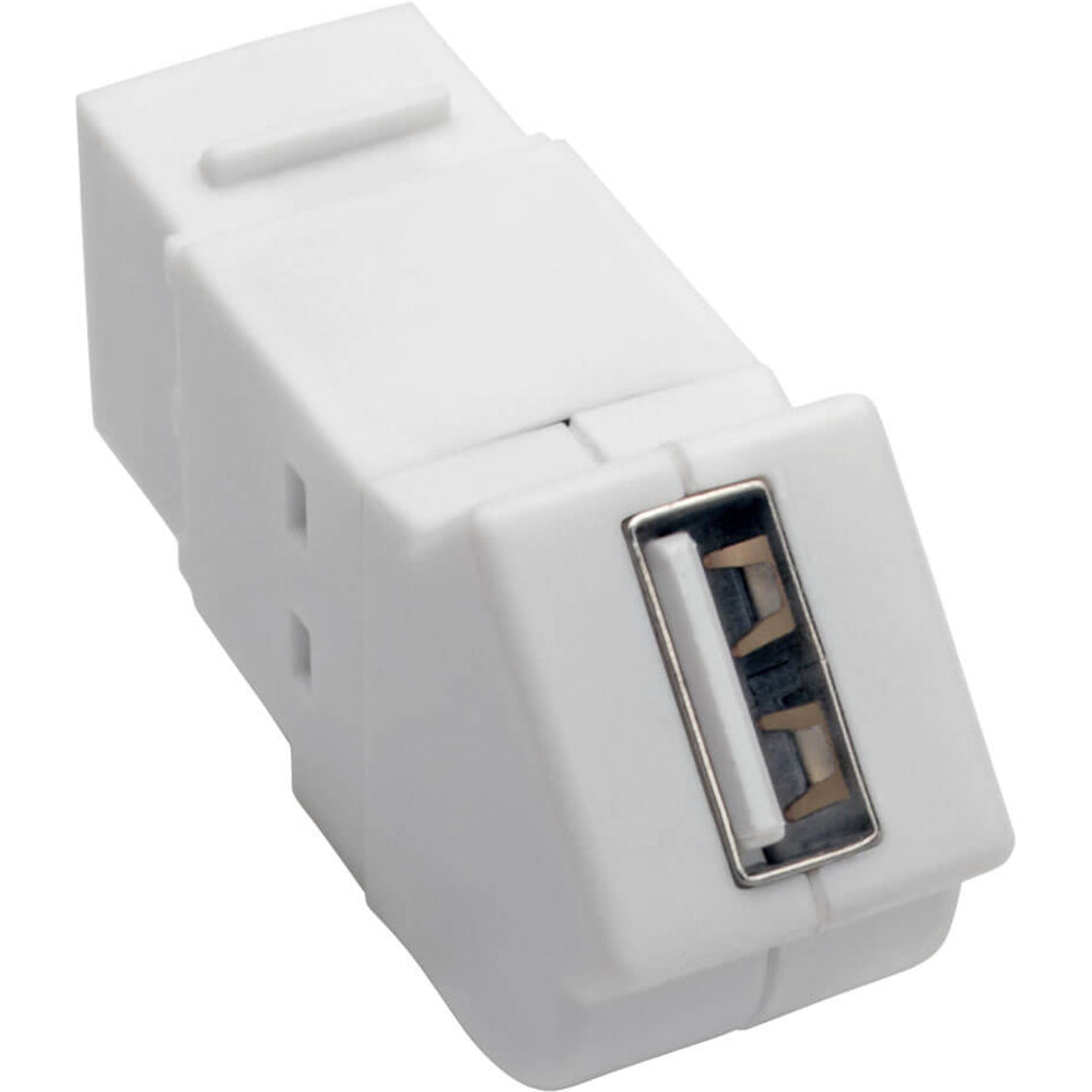 Tripp Lite U060-000-KPA-WH USB 2.0 Tout-en-un Keystone/Panel Mount Angled Coupler (F/F) Blanc
