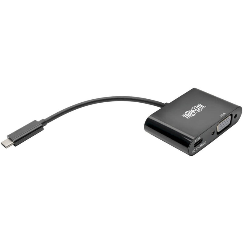 Angular view of Tripp Lite USB-C to VGA adapter showing slim profile