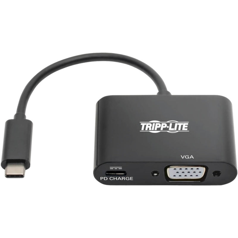 Front view of Tripp Lite USB-C to VGA adapter showing port layout