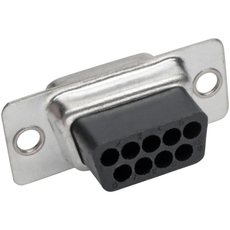 Angled view of DB9 connector showing construction detail