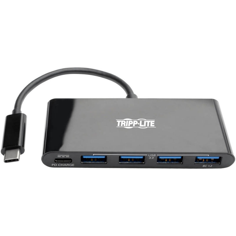 Side view of Tripp Lite USB hub showing all ports and slim design