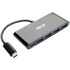 Tripp Lite U460-004-4AB-C USB 3.1 Hub with 4 USB-A Ports, Thunderbolt 3 Power Delivery Charging, Fast 5Gbps Transfer, PC & Mac Compatible, RoHS Compliant, Black (3 Year Warranty)