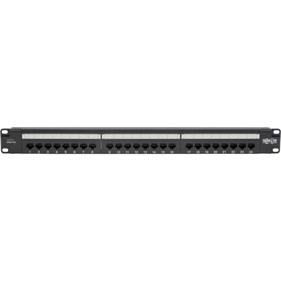 Tripp Lite N052-P24 24-Port 1U Rack-Mount Cat5e Patch Panel - PoE+ Compliant, TAA Compliant, Lifetime Warranty