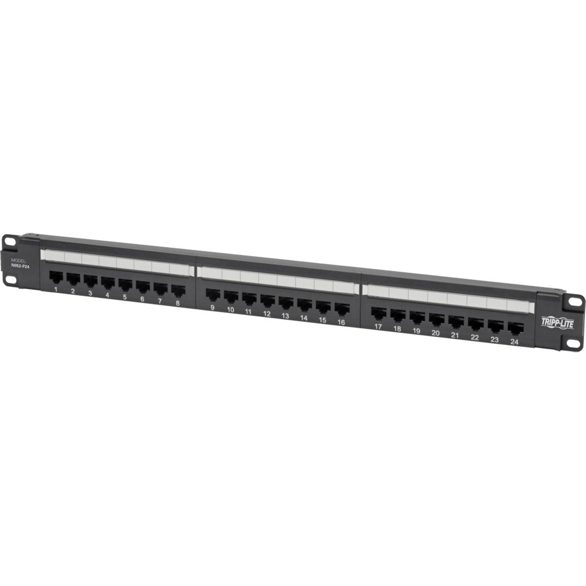 Tripp Lite N052-P24 Panel de Parcheo Cat5e de 24 Puertos 1U para Montaje en Rack - Compatible con PoE+ Cumple con TAA Garantía de por Vida