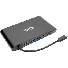 Tripp Lite U442-DOCK1-B Stasiun Dok USB C 4K HDMI VGA Thunderbolt USB 3.0 RJ-45 Audio Keluar Catu Daya 60W