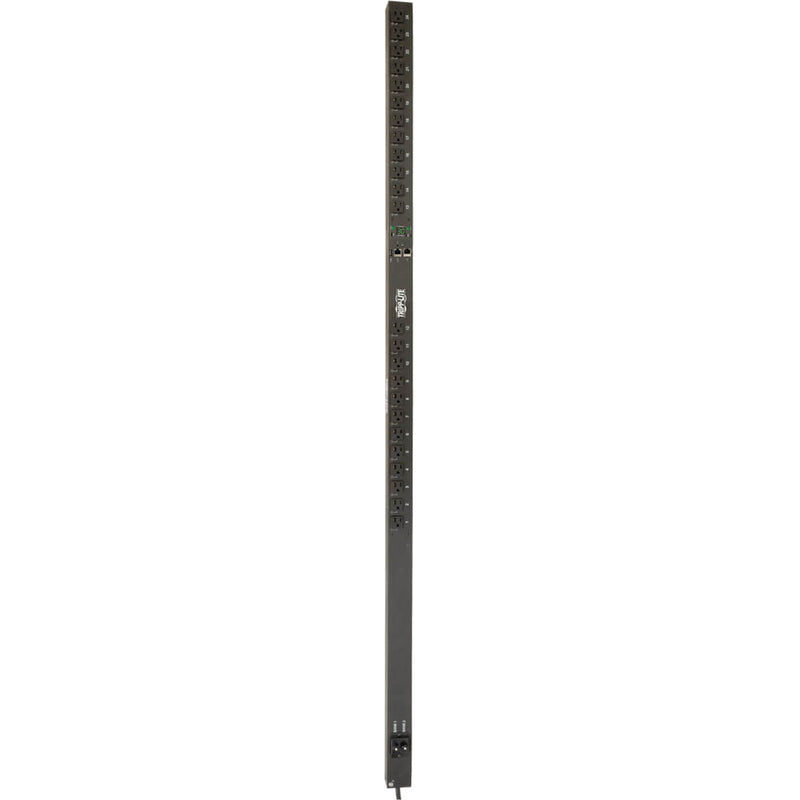 Vertical 0U PDU mounted in server rack showing space-efficient design