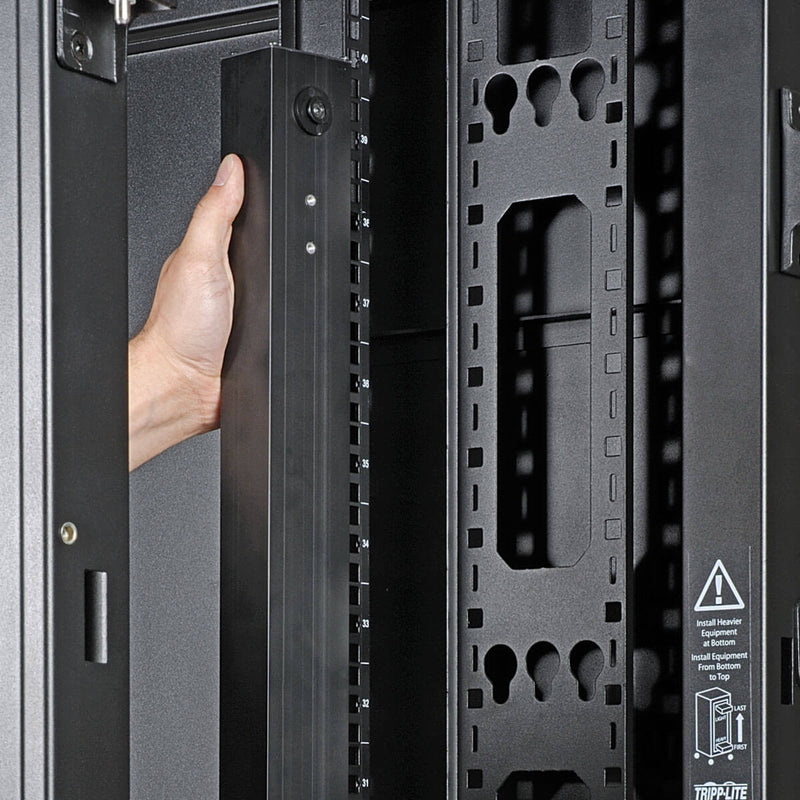 PDU rack mounting system showing installation process