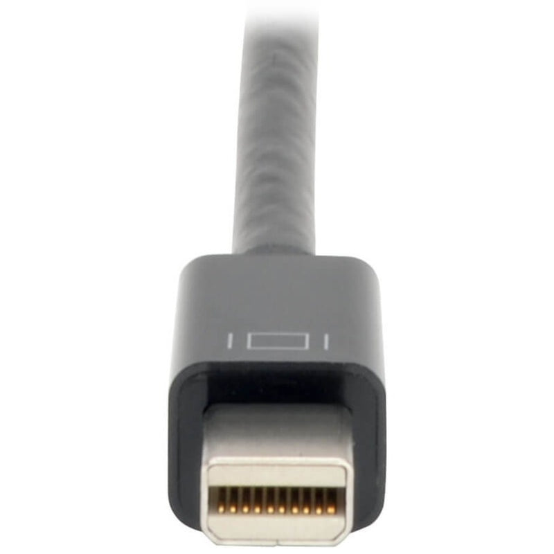 Close-up of Mini DisplayPort connector showing gold-plated pins