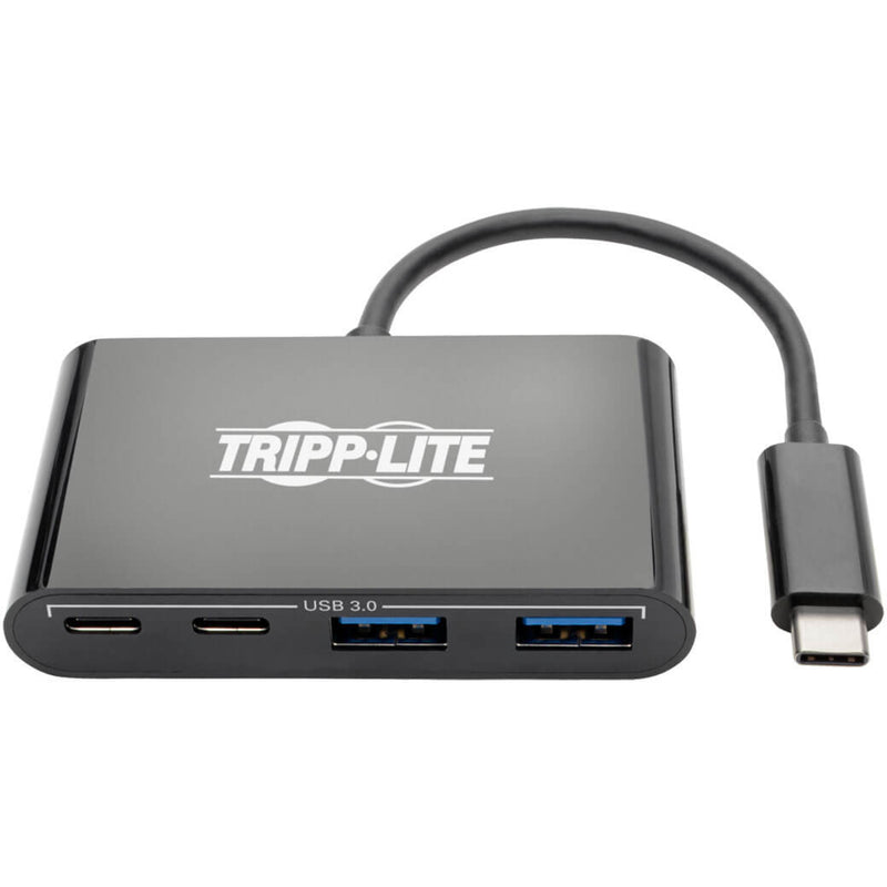 Close-up view of Tripp Lite USB hub ports and labeling