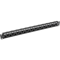 Tripp Lite N254-024-OF 24-Port 1U Rack-Mount Cat5e/6 Offset Feed-Through Patch Panel TAA Compliant Lifetime Warranty