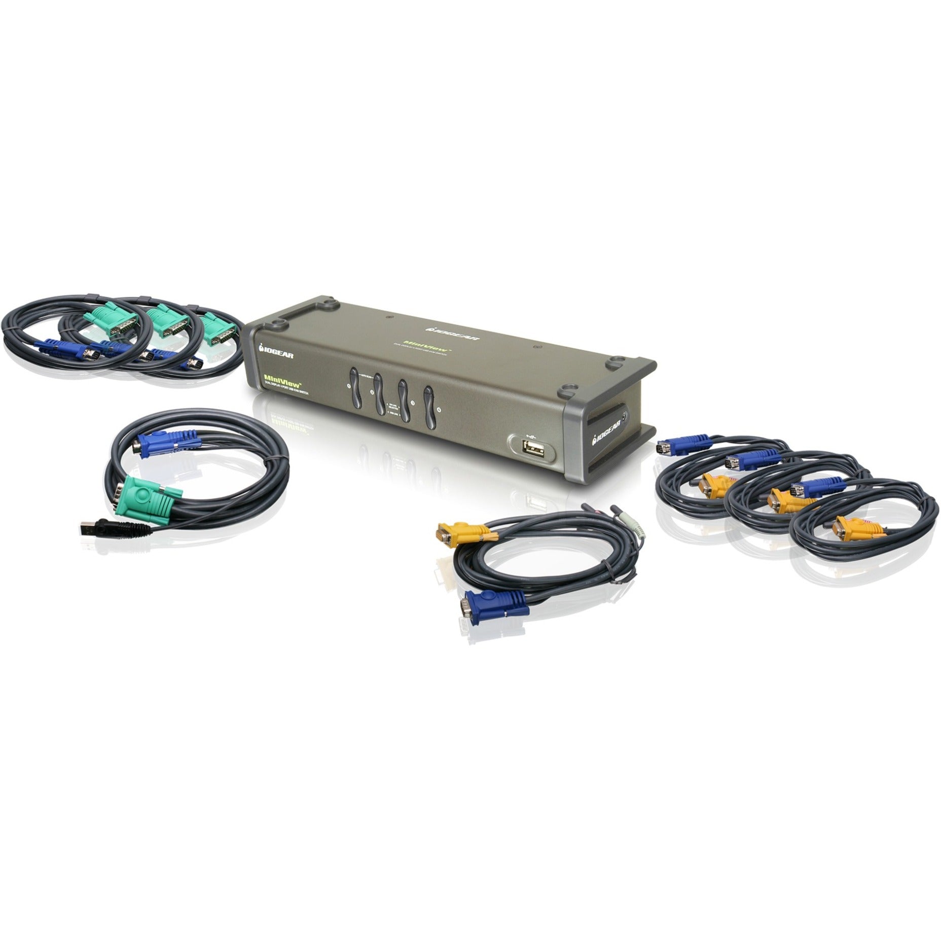 IOGEAR GCS1744 MiniView 4-Port Dual View KVM Switch, Easy Installation and Operation