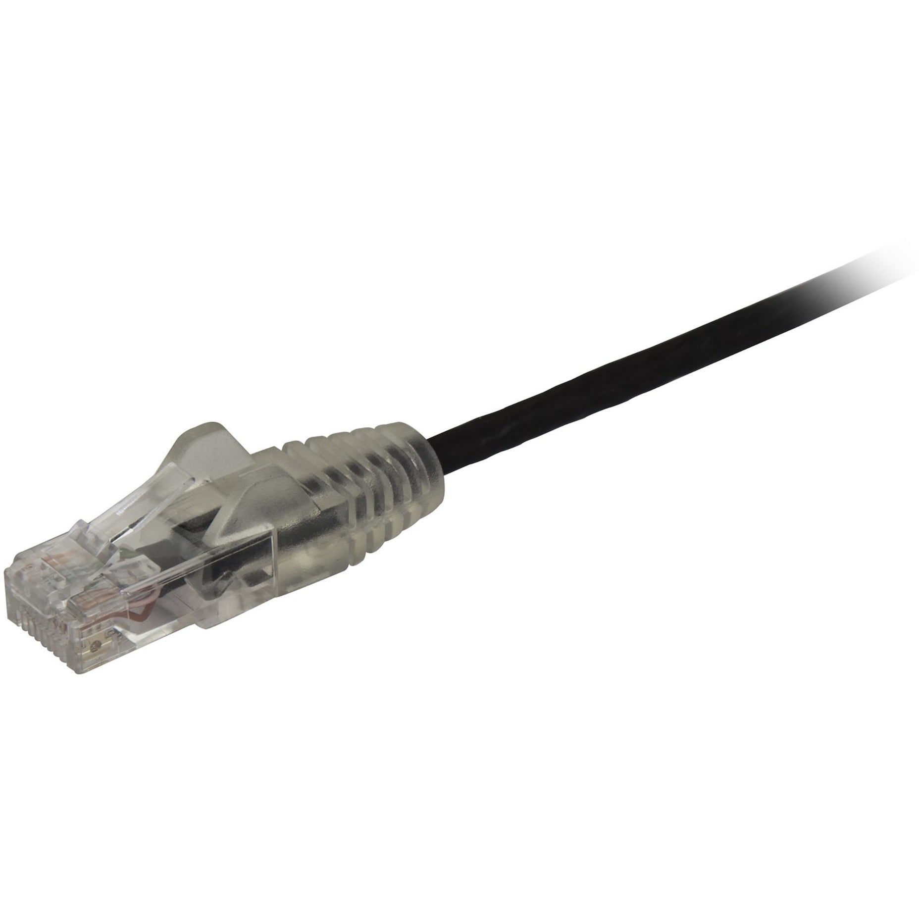 StarTech.com N6PAT3BKS Cable de red de parche Cat.6 3 pies Cable Ethernet Negro - Conectores RJ45 delgados y sin enganches Cable Cat6 Cable de parche Cat6 Cable de red Cat6
