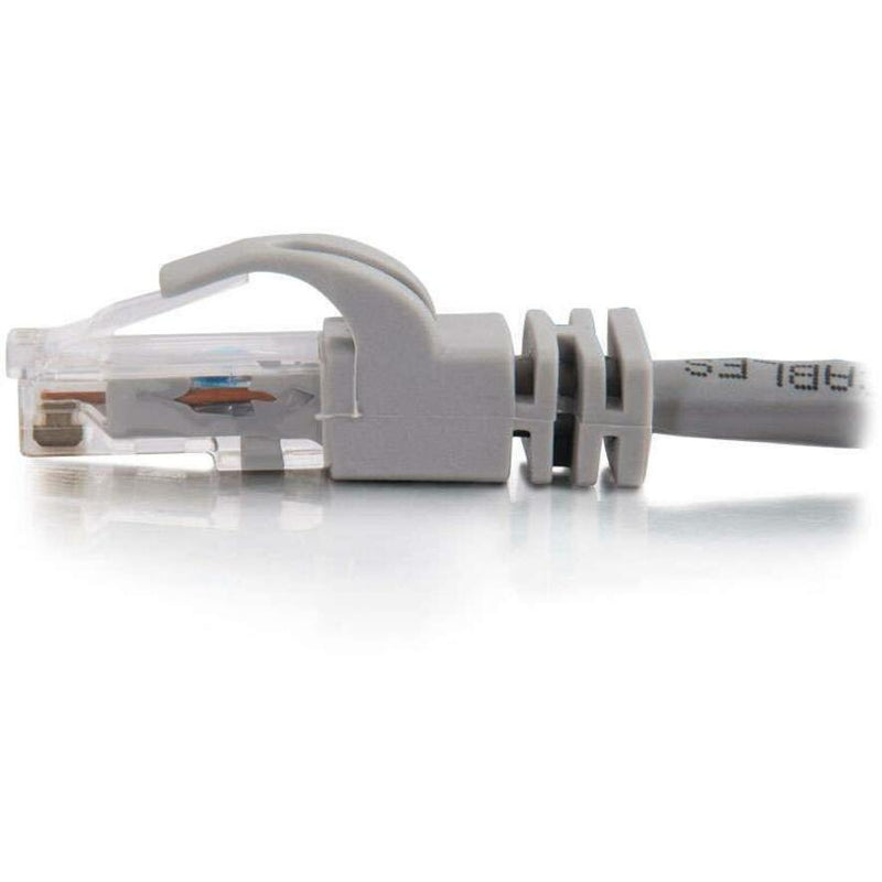 Side view of RJ-45 connector highlighting snagless boot and strain relief design