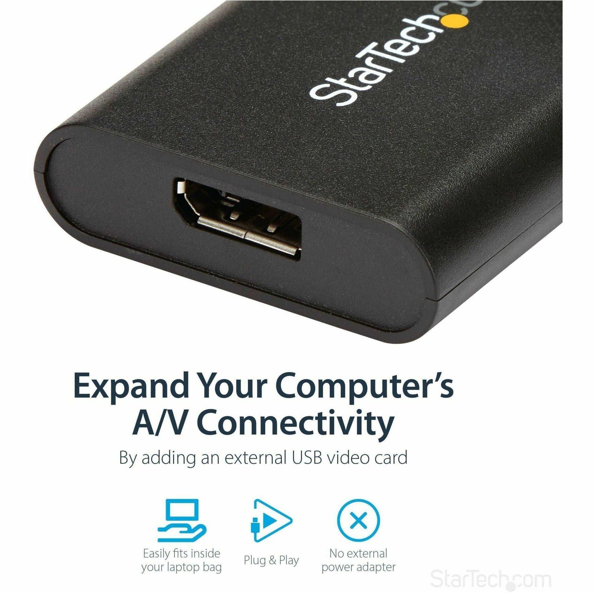 StarTech.com USB32DPES2 USB to DisplayPort Adapter - USB 3.0 - 4K 30Hz, Easy 4K Display Connection