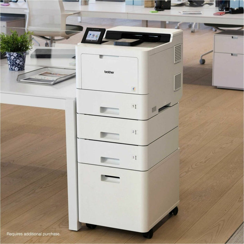 Brother printer system with CB1010 cabinet in modern office setting