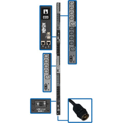 Tripp Lite PDU3EVSR6H50 30-Outlet PDU 14.50 kW Power Rating Three Phase Switched Tripp Lite PDU3EVSR6H50 30-Outlet PDU 14.50 kW Strøm Rating Tre Fase Skiftet