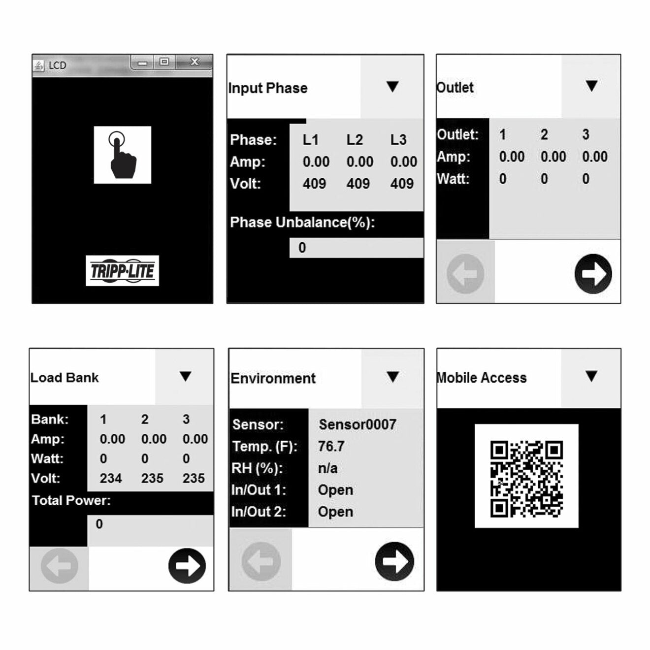 LCD interface screens showing power monitoring data and QR code access-alternate-image6