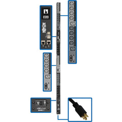 Tripp Lite PDU3EVSR6L2130 30-Outlet PDU 10 kW Power Rating Three Phase Switched Overload Protection Tripp Lite PDU3EVSR6L2130 30-Outlet PDU 10 kW Vermogen Rating Drie Fase Geschakeld Overbelastingsbescherming