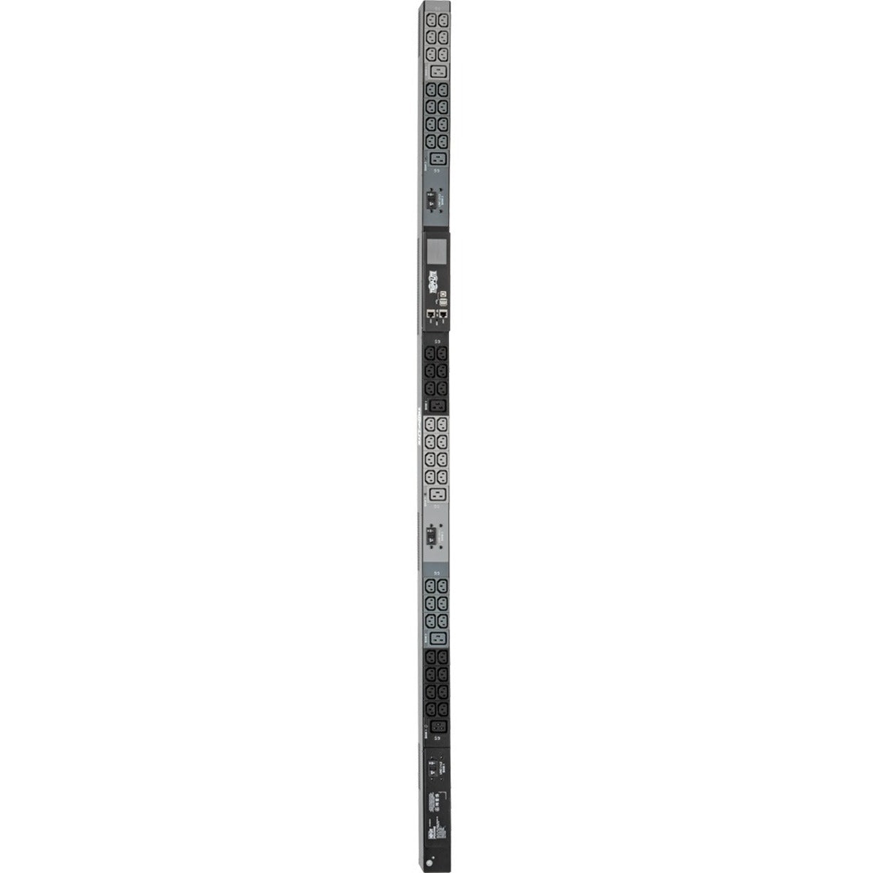 Full-length view of Tripp Lite PDU showing vertical outlet arrangement and form factor-alternate-image2