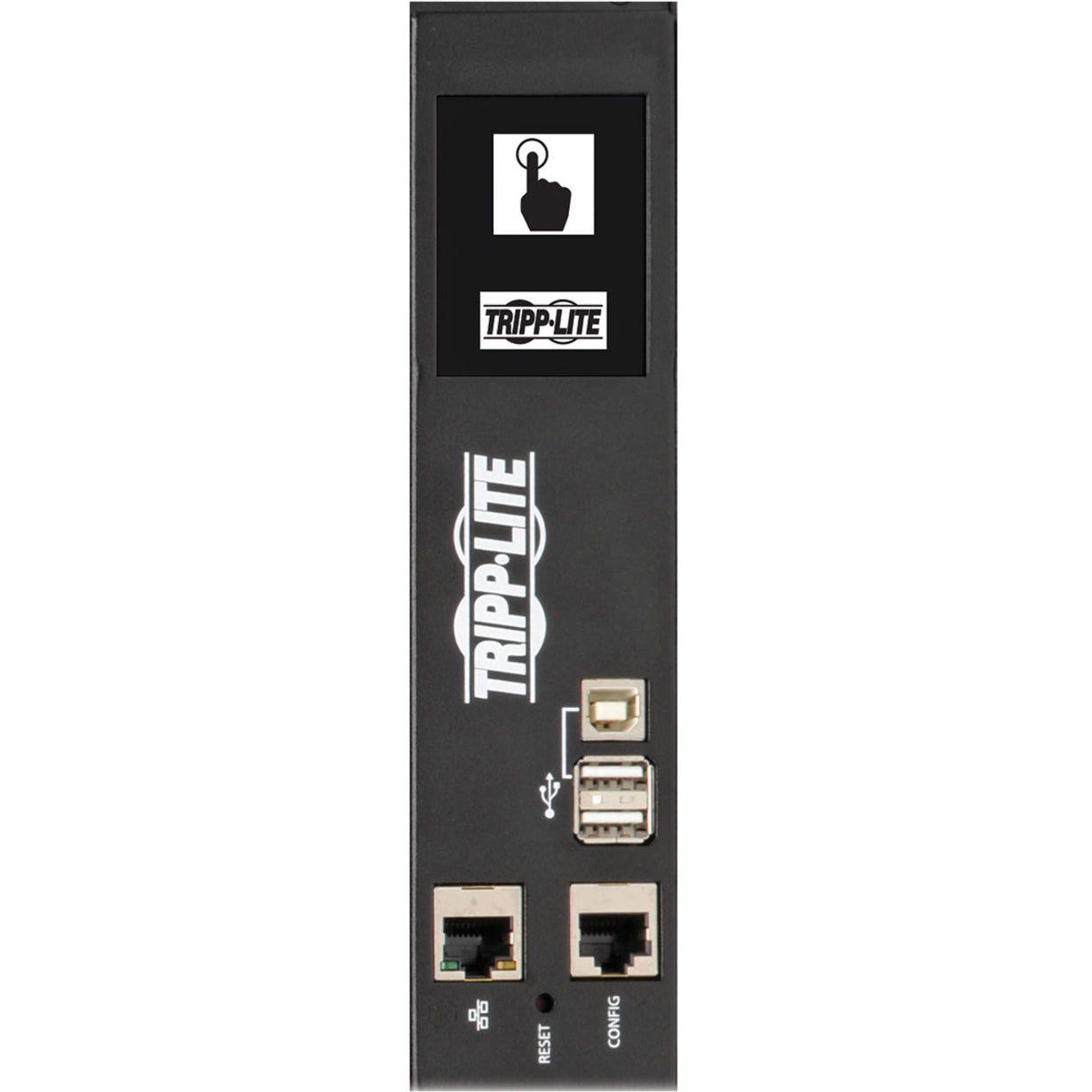 Close-up of PDU touchscreen interface showing power monitoring display-alternate-image3