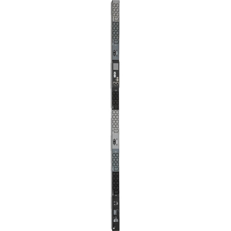 Full-length view of PDU showing multiple C13 and C19 outlet configurations