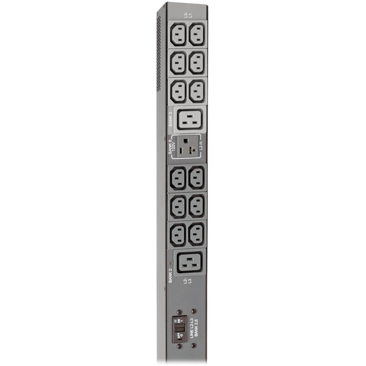 Detailed view of PDU outlet bank configuration showing multiple outlet types-alternate-image4