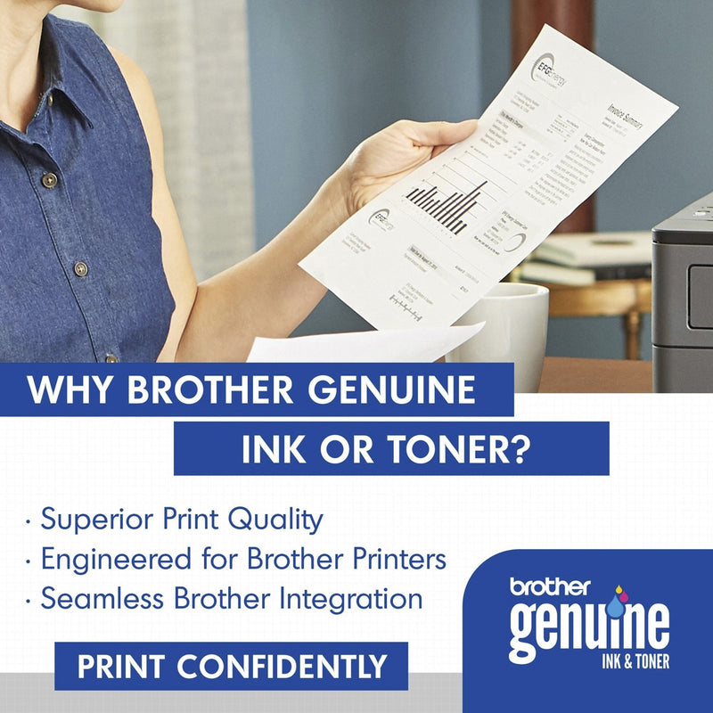 Professional document being printed with Brother Genuine toner quality demonstration