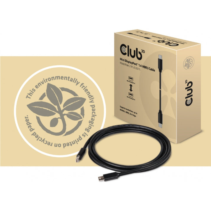 Club 3D CAC-1164 MiniDisplayPort 1.4 HBR3 Cable M/M 2m/6.56 Ft., High-Speed Data Transfer, 8K Resolution Support