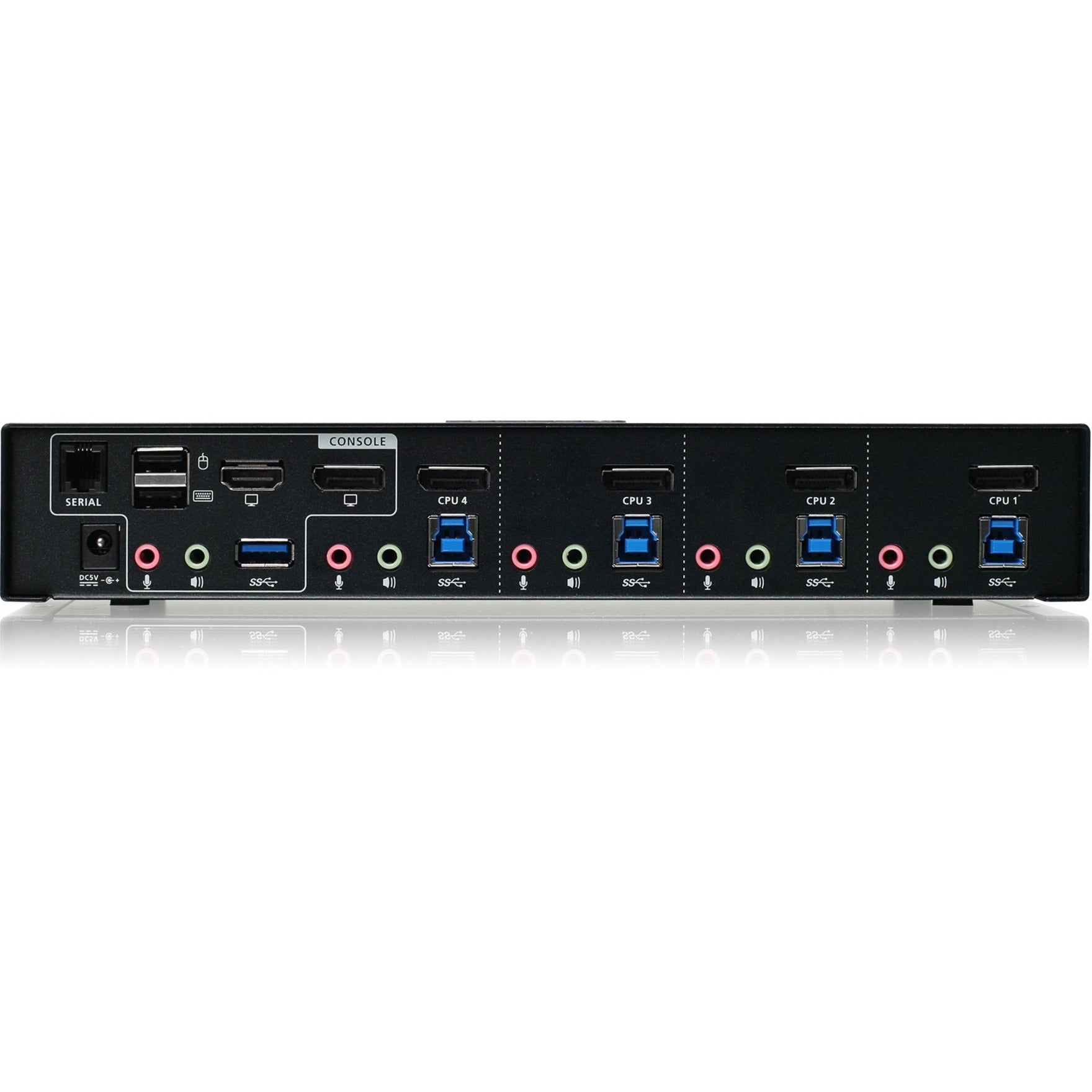 IOGEAR GCS1934M 4-Port 4K DisplayPort KVMP Switch with Dual Video Out and RS-232, Maximum Video Resolution 4096 x 2160, 3 Year Warranty