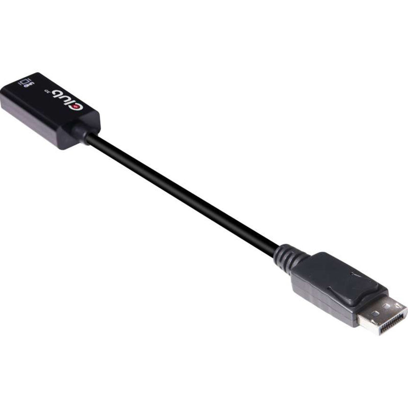 Close-up view of Club 3D adapter DisplayPort connector and HDMI interface