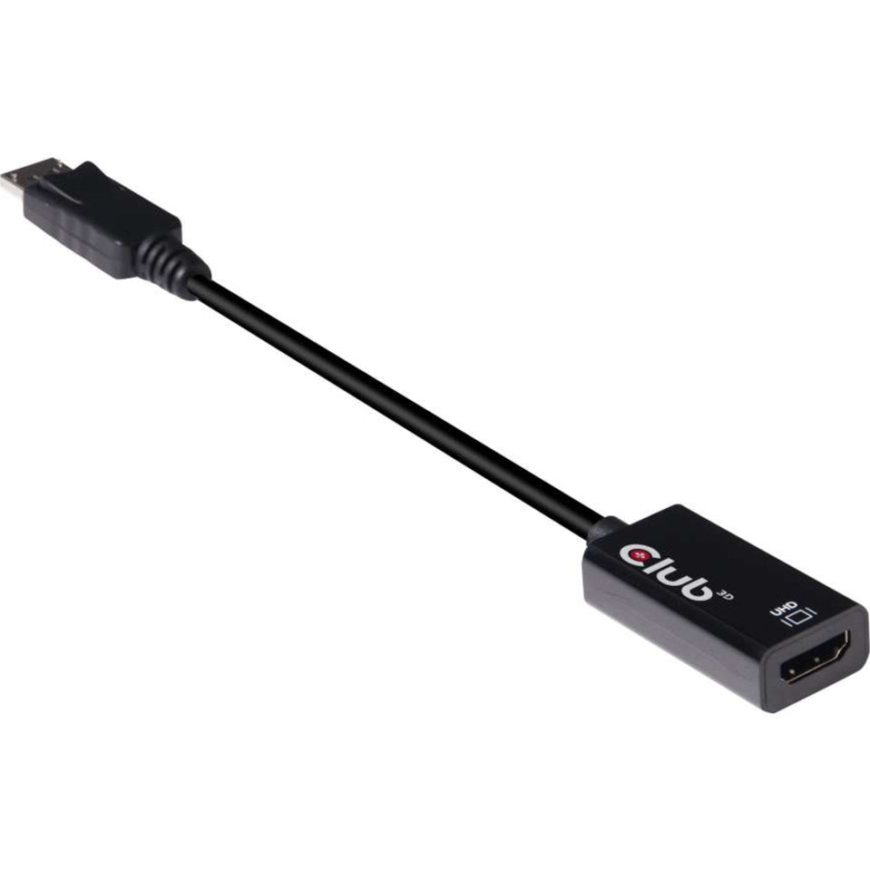 Club 3D CAC-1080 كابل عرض DisplayPort 1.4 إلى HDMI 2.0a HDR مكرر نشط الطول 7.52 بوصة