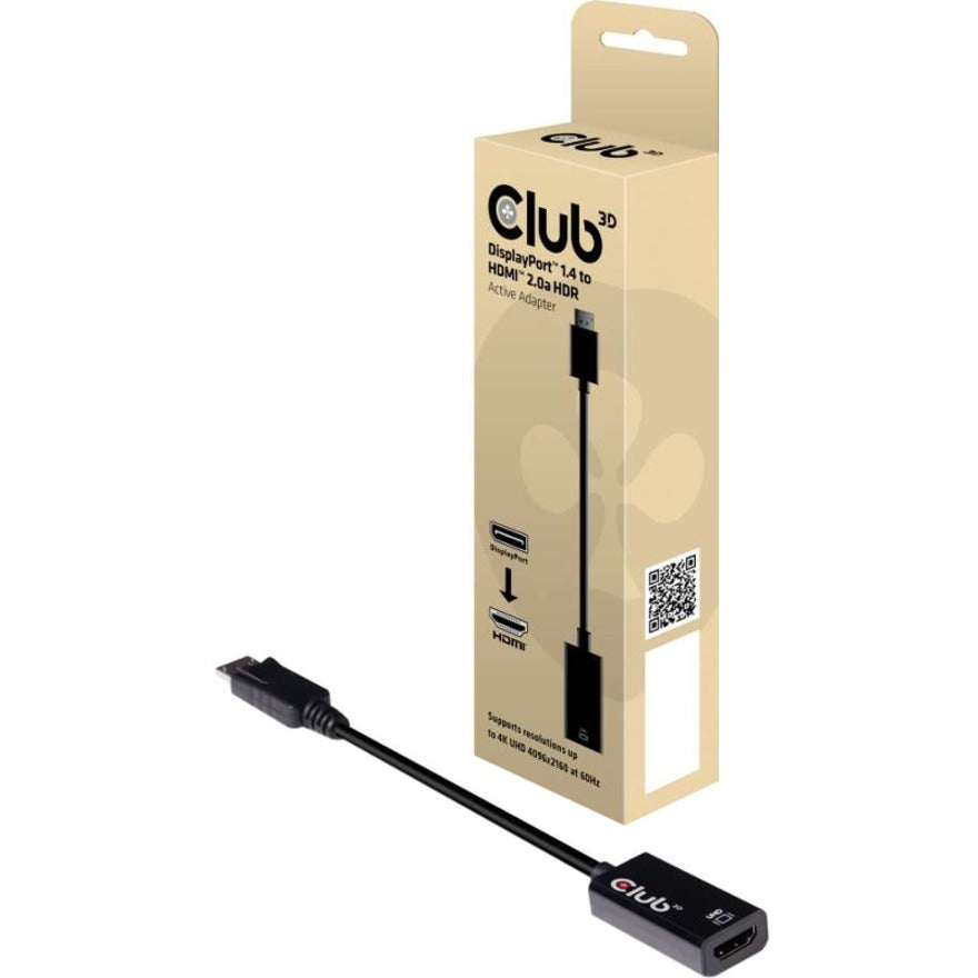 Club 3D CAC-1080  DisplayPort 1.4 to HDMI 2.0a HDR Cable Repeater Active 7.52" Length 俱乐部 3D CAC-1080  DisplayPort 1.4 转 HDMI 2.0a HDR 电缆，中继器，主动，7.52"长度