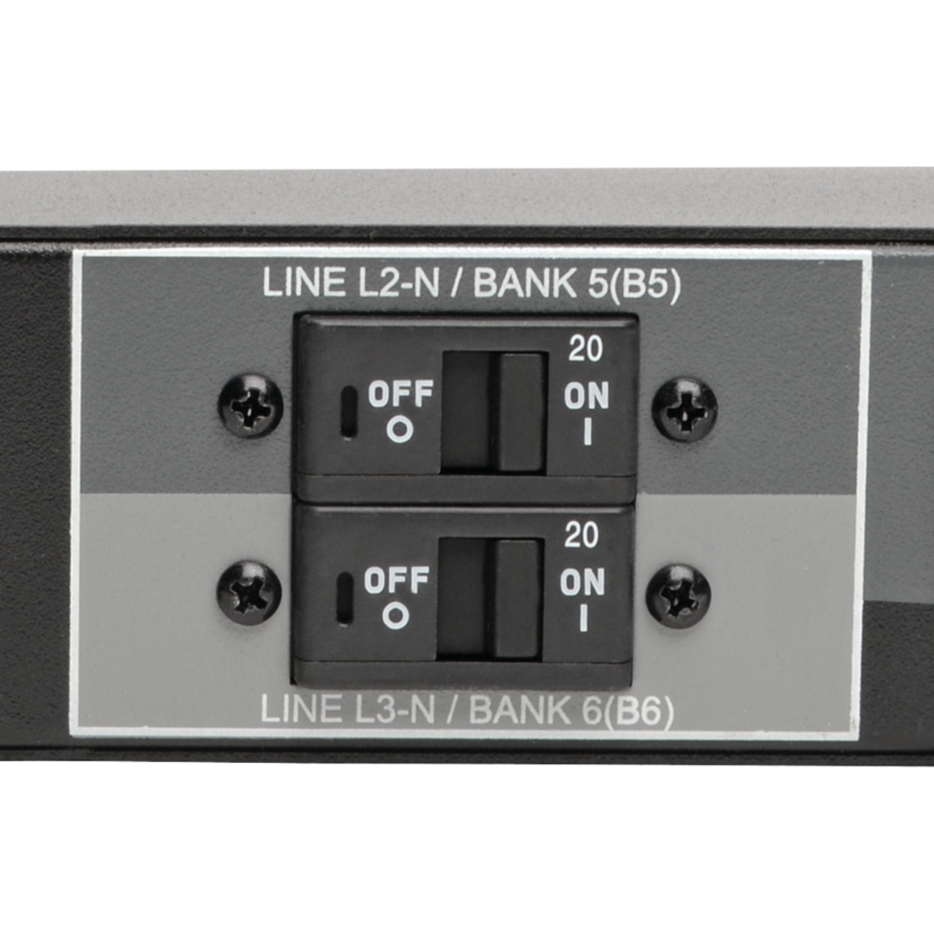 Close-up of PDU circuit breaker panel with status indicators-alternate-image5