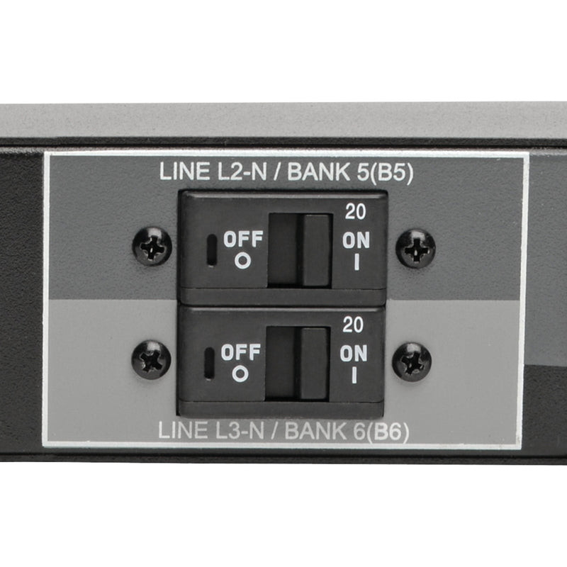 Dual circuit breaker panel showing ON/OFF switches and status indicators