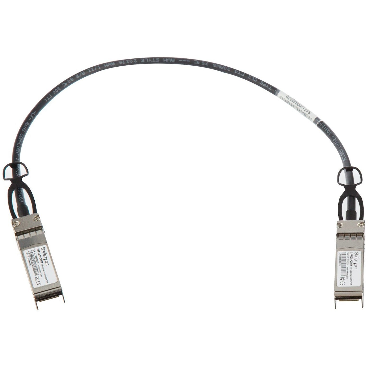 StarTech.com SFP10GPC05M SFP+ Direct Attach Cable - MSA Compliant - 0.5 m (1.6 ft.), Passive, Hot-swappable, 10 Gbit/s