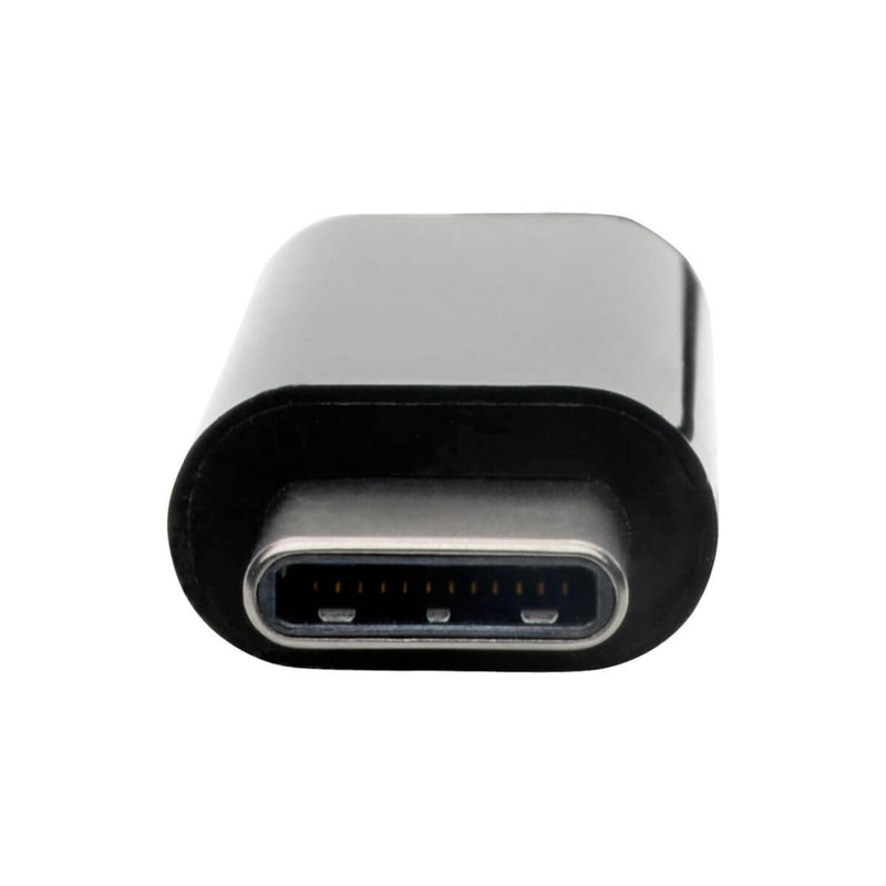 Close-up of USB-C connector on Tripp Lite adapter showing reversible design