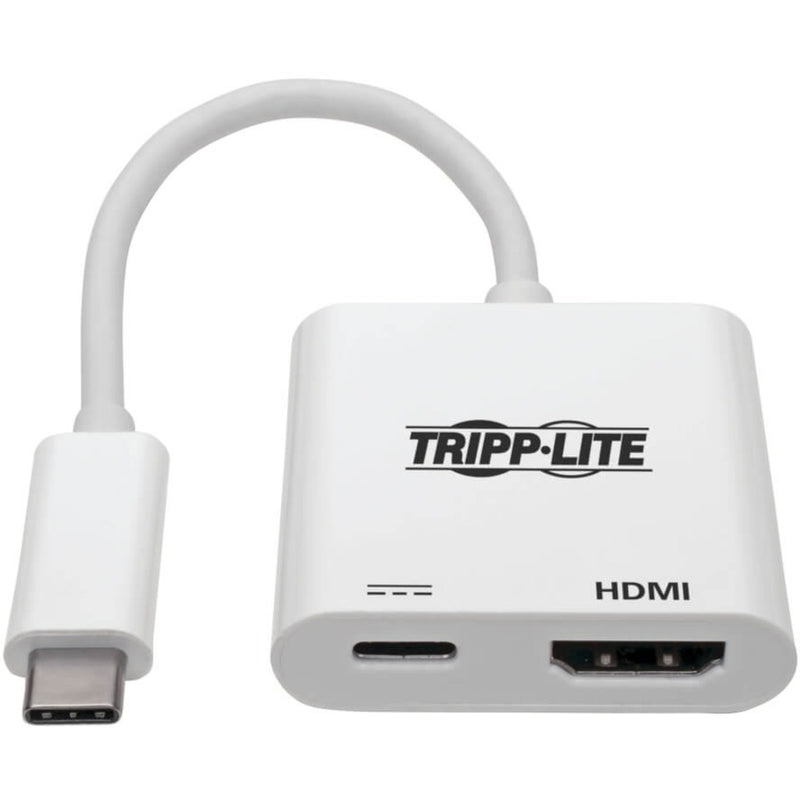 Front view of Tripp Lite adapter showing clear port layout and labeling