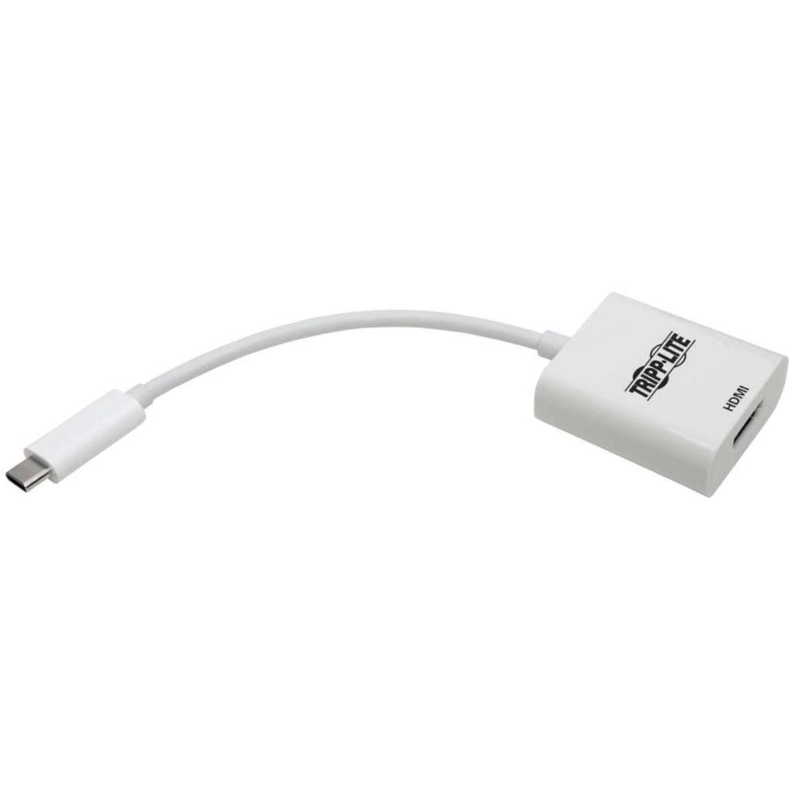 Side view of white Tripp Lite USB-C to HDMI adapter showing slim profile-alternate-image3