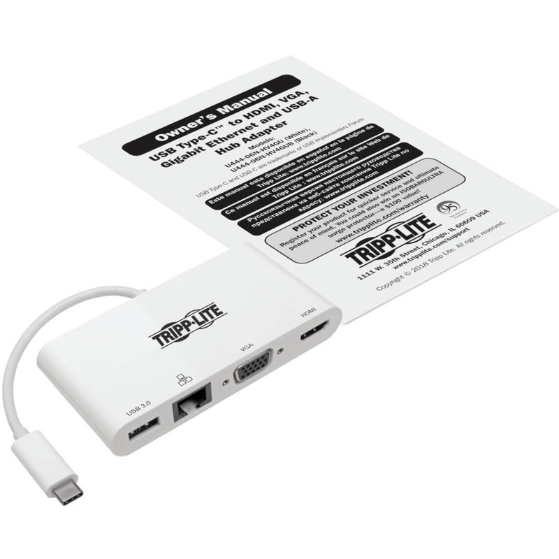 Tripp Lite USB-C adapter with owner's manual