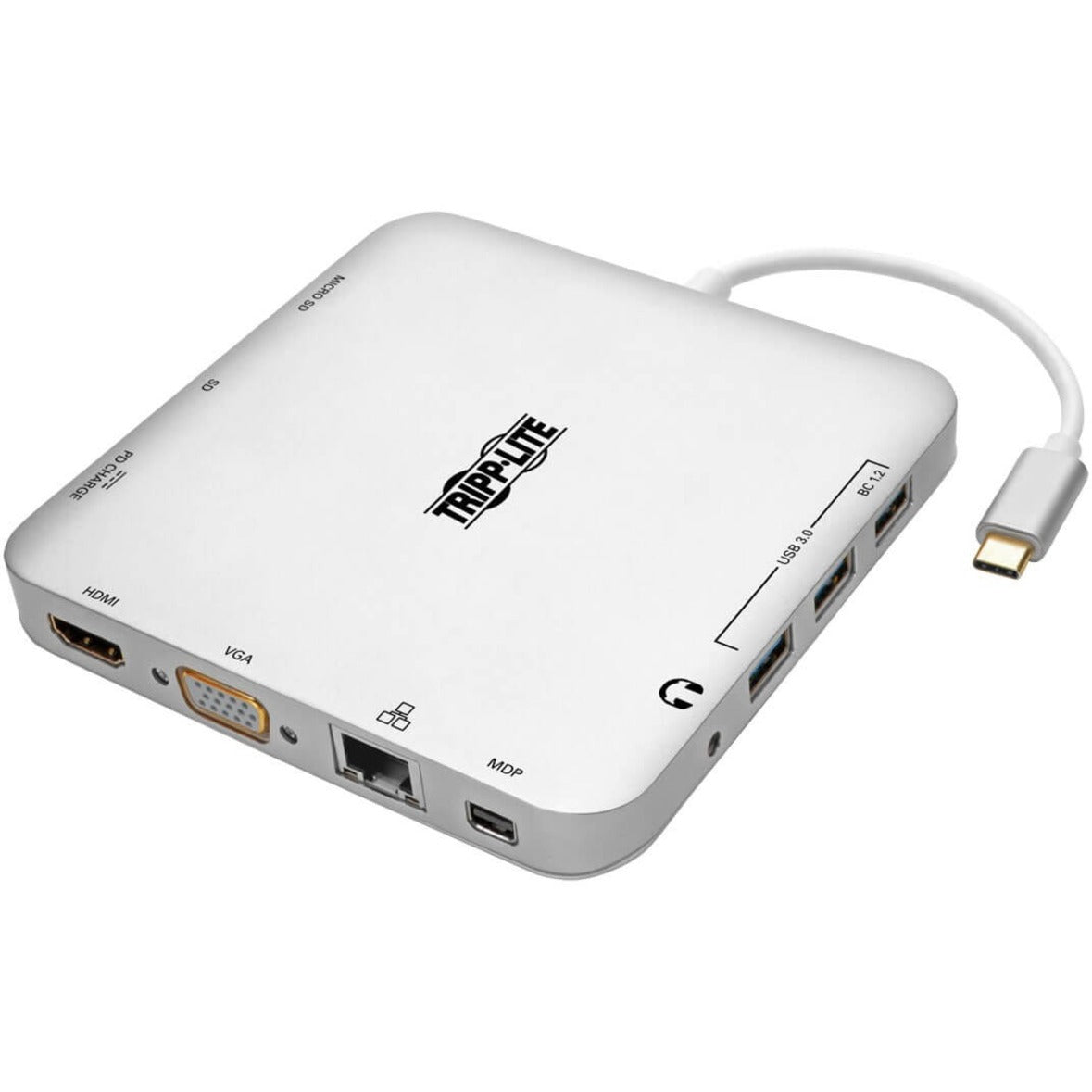 Tripp Lite U442-DOCK2-S Estación de acoplamiento USB C con HDMI VGA MDP S 4 puertos USB fuente de alimentación de 60W