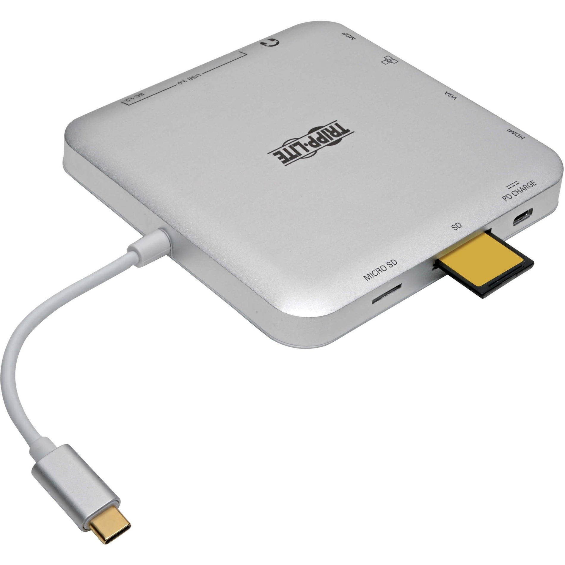 تريپ لايت U442-DOCK2-S محطة إرساء USB C مع HDMI VGA MDP S، 4 مخرج USB، مصدر طاقة 60 واط