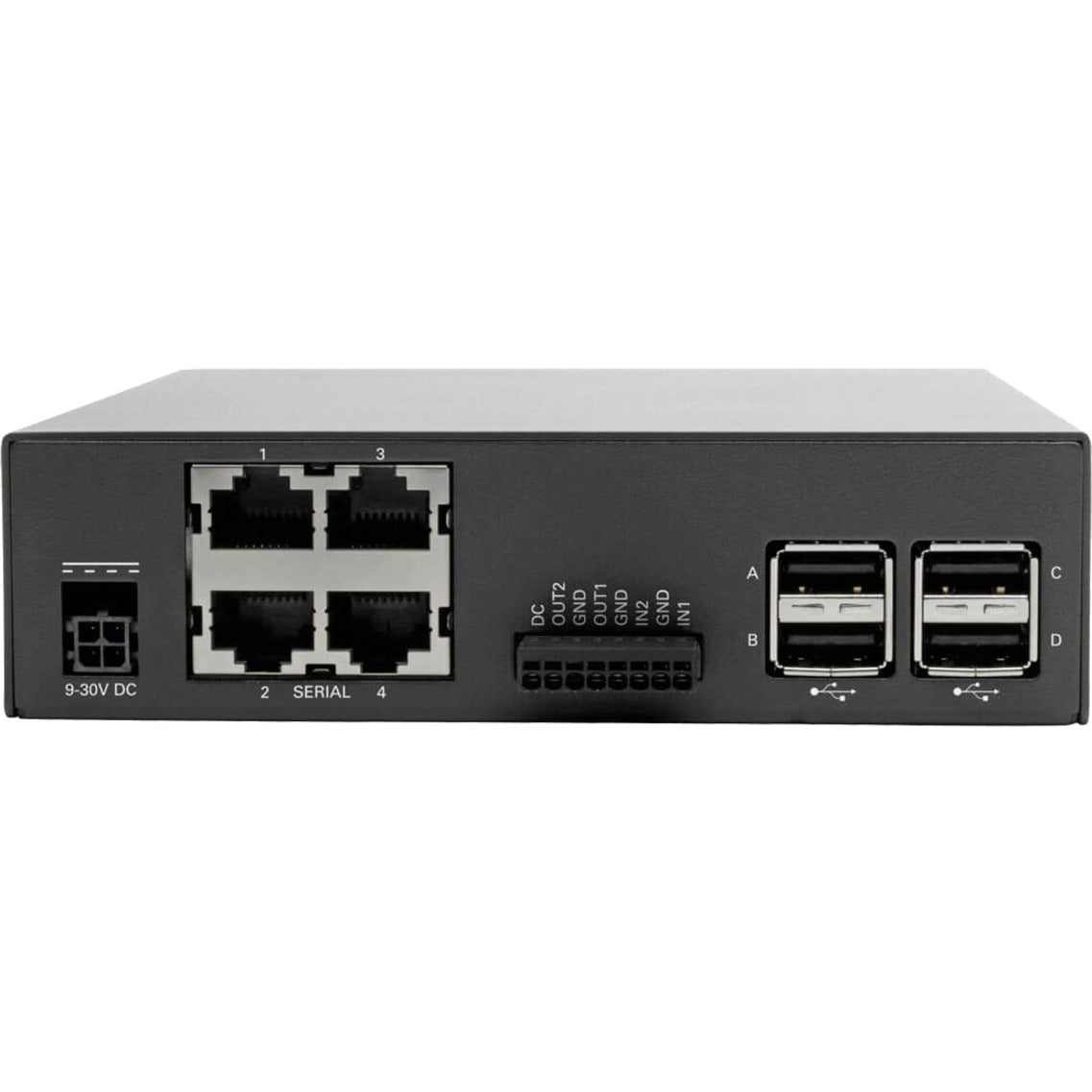 Tripp Lite B093-004-2E4U 4-Poort Console Server met Dual GB NIC 4G Flash en 4 USB Poorten TAA Conformiteit