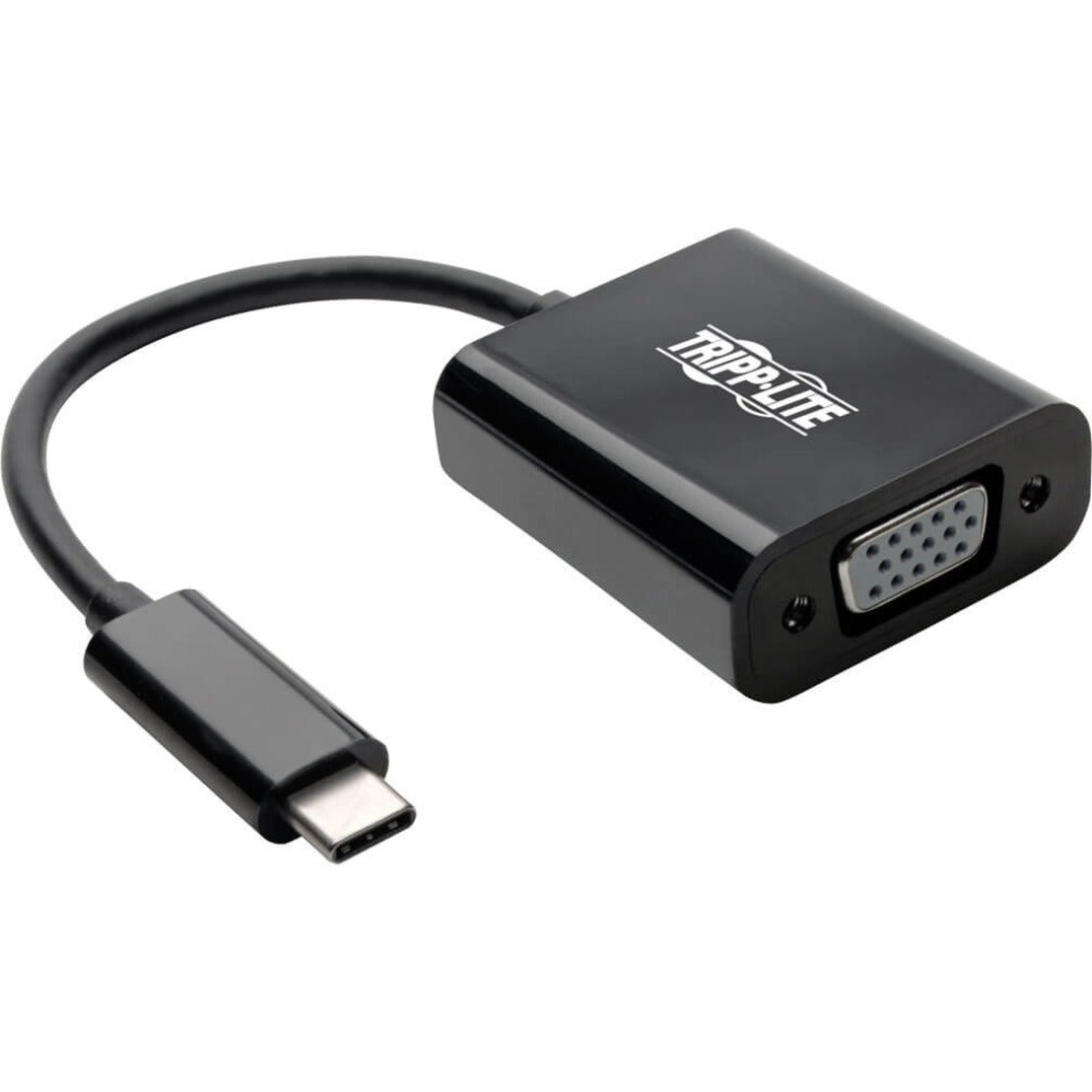 Tripp Lite USB-C to VGA adapter showing the black housing and VGA female port-alternate-image1